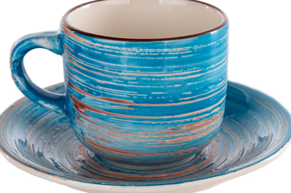 Koffiekopje Swirl Blauw (2-delig)