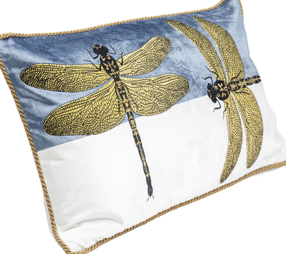 Kussen Glitter Dragonfly White 50x30cm