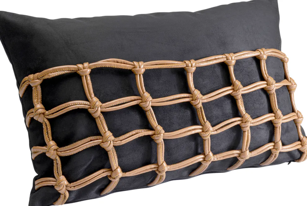 Kussen Grete Plaid Black 50x30cm