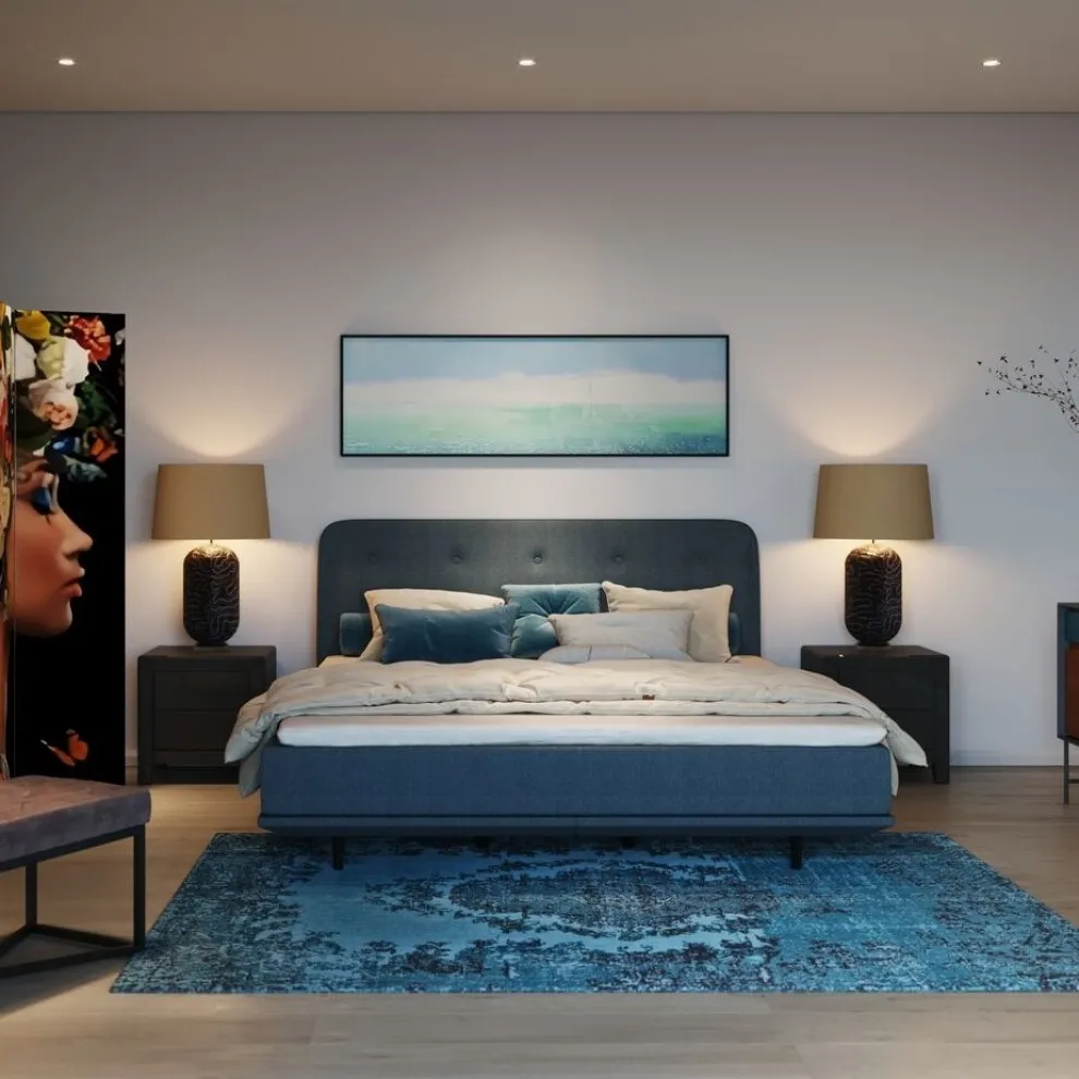 Nachtkastje Luxury Push 2 Lades Grijs