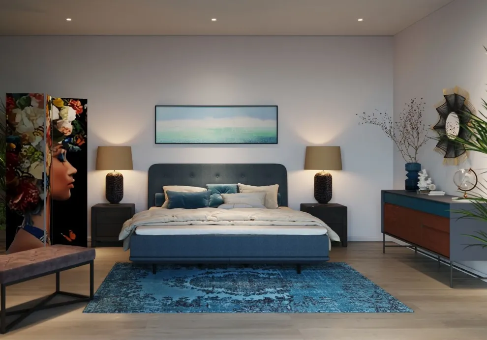 Nachtkastje Luxury Push 2 Lades Grijs