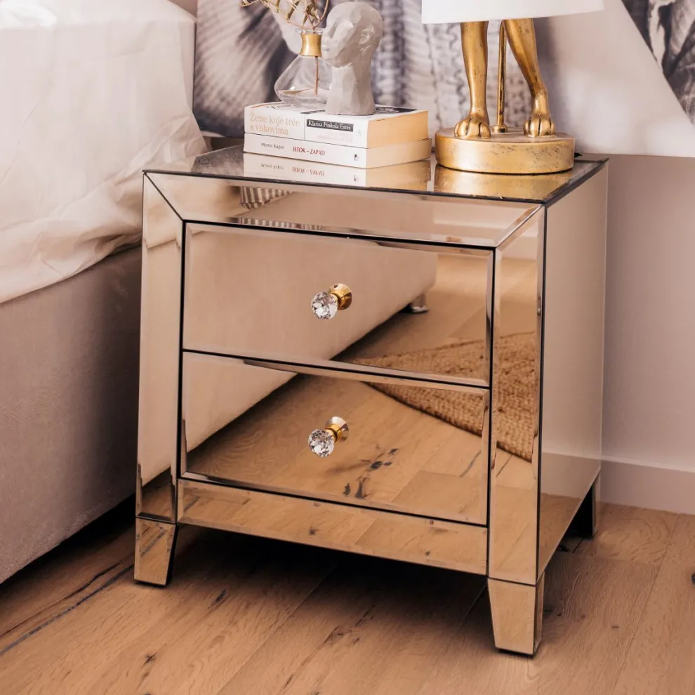 Nachtkastje Luxury Champagne 2 Lades