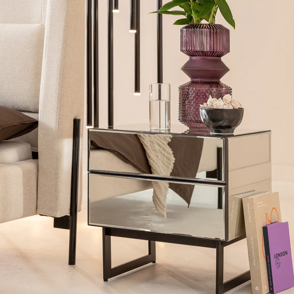 Nachtkastje Soran Black 49x50cm