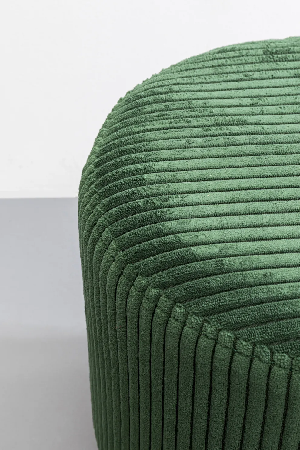 Poef Cherry Dark Green Cord Brass Ø35cm