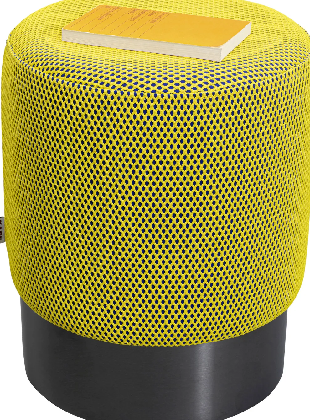 Poef Jody Yellow Black Mesh Black 35cm