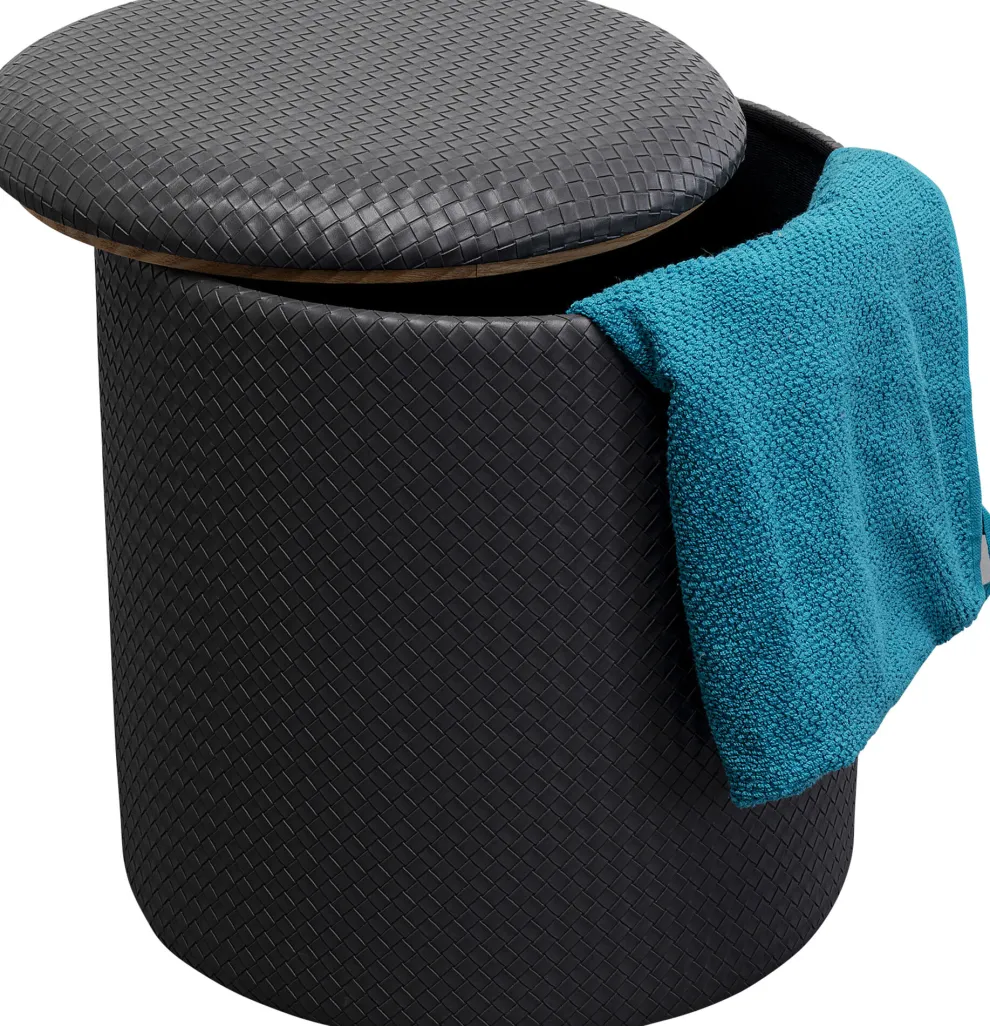 Poef Venezia Storage Black 40cm