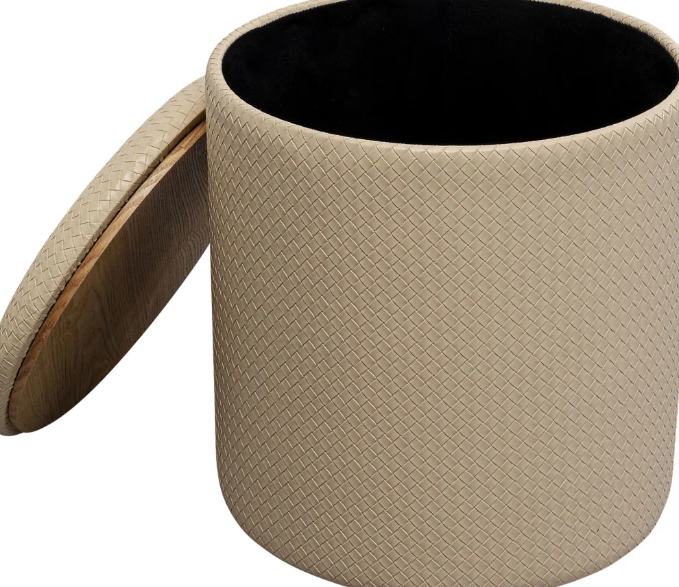 Poef Venezia Storage Cream 40cm