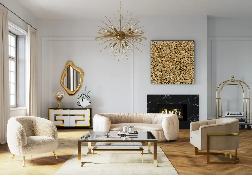 Salontafel Gold Rush 120x120cm