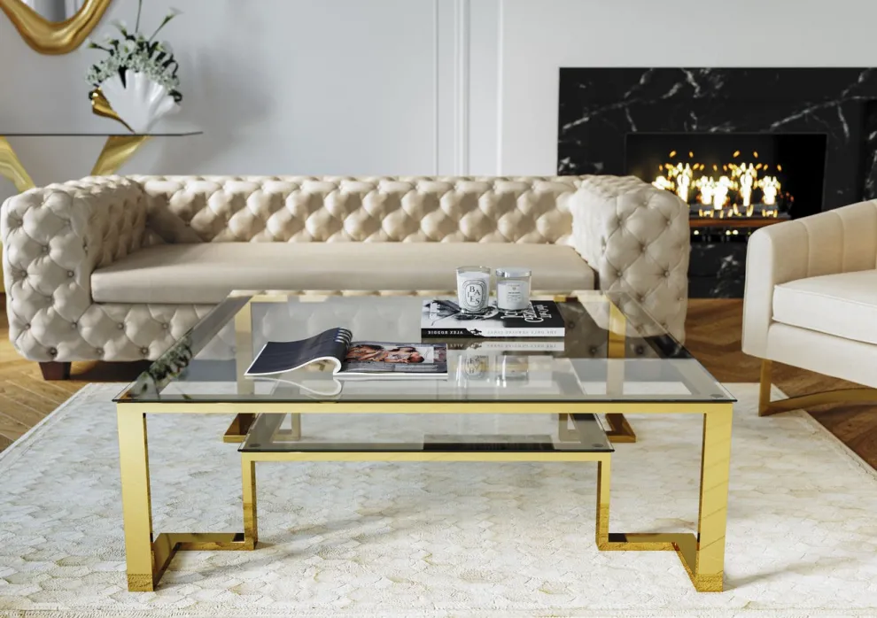 Salontafel Gold Rush 120x120cm