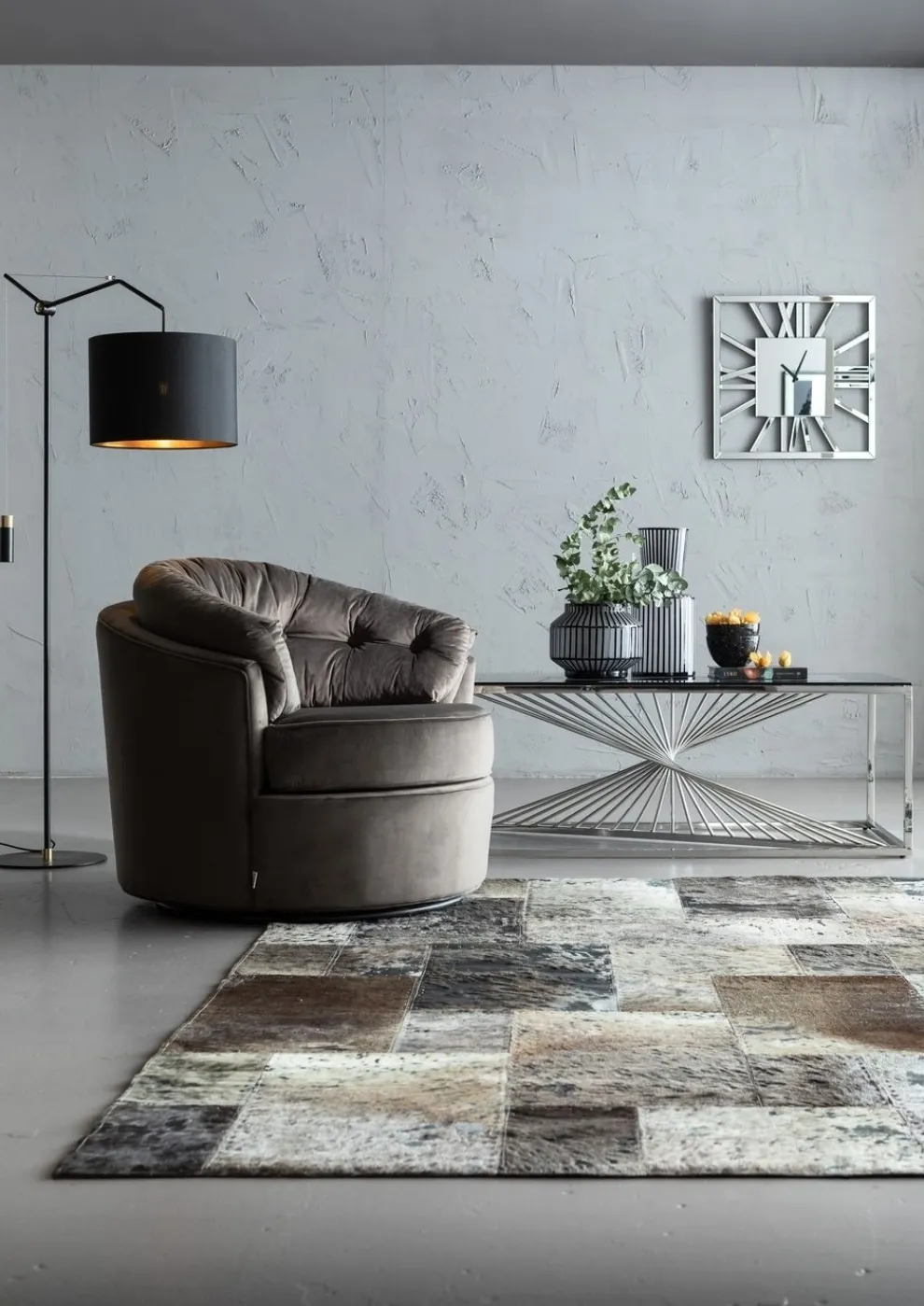 Salontafel Laser Zilver Helder Glas 120x60cm