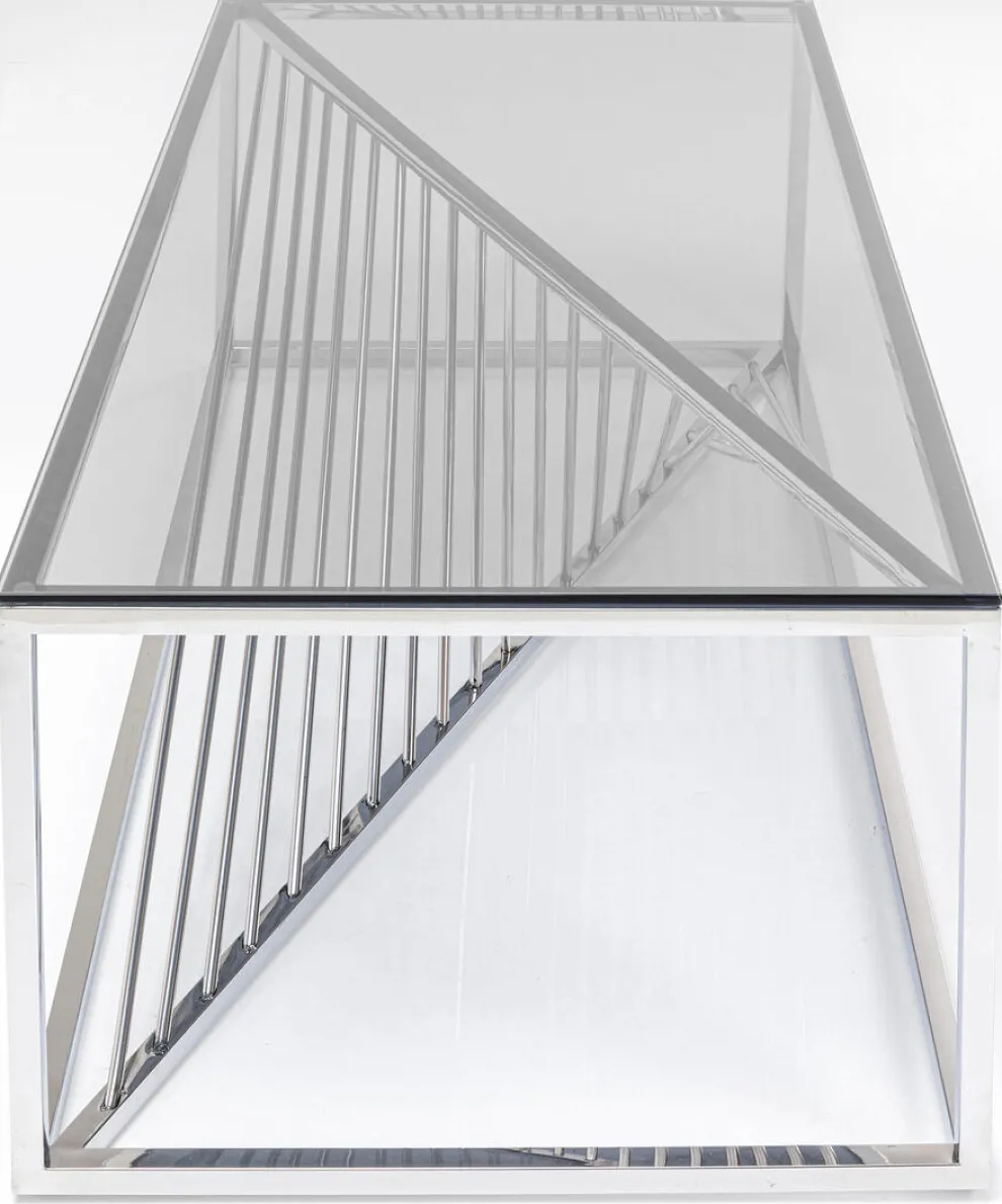 Salontafel Laser Zilver Helder Glas 120x60cm