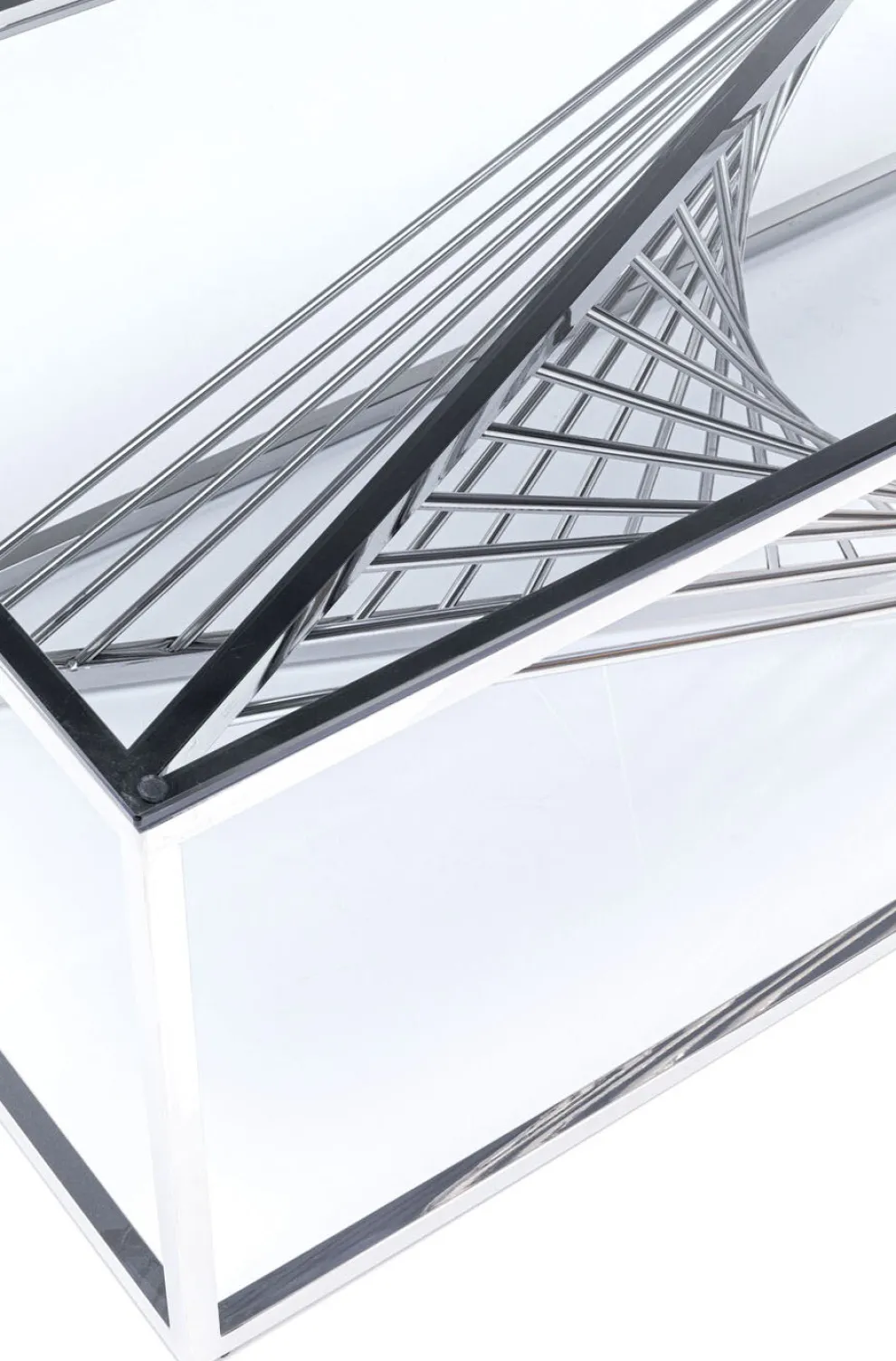 Salontafel Laser Zilver Helder Glas 120x60cm