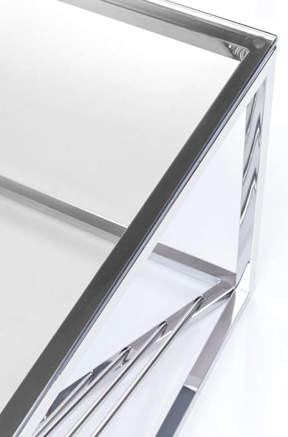 Salontafel Laser Zilver Helder Glas 120x60cm