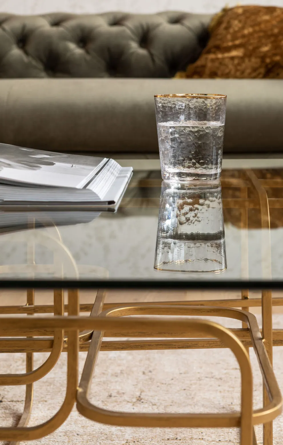 Salontafel Meander Gold 140x80cm