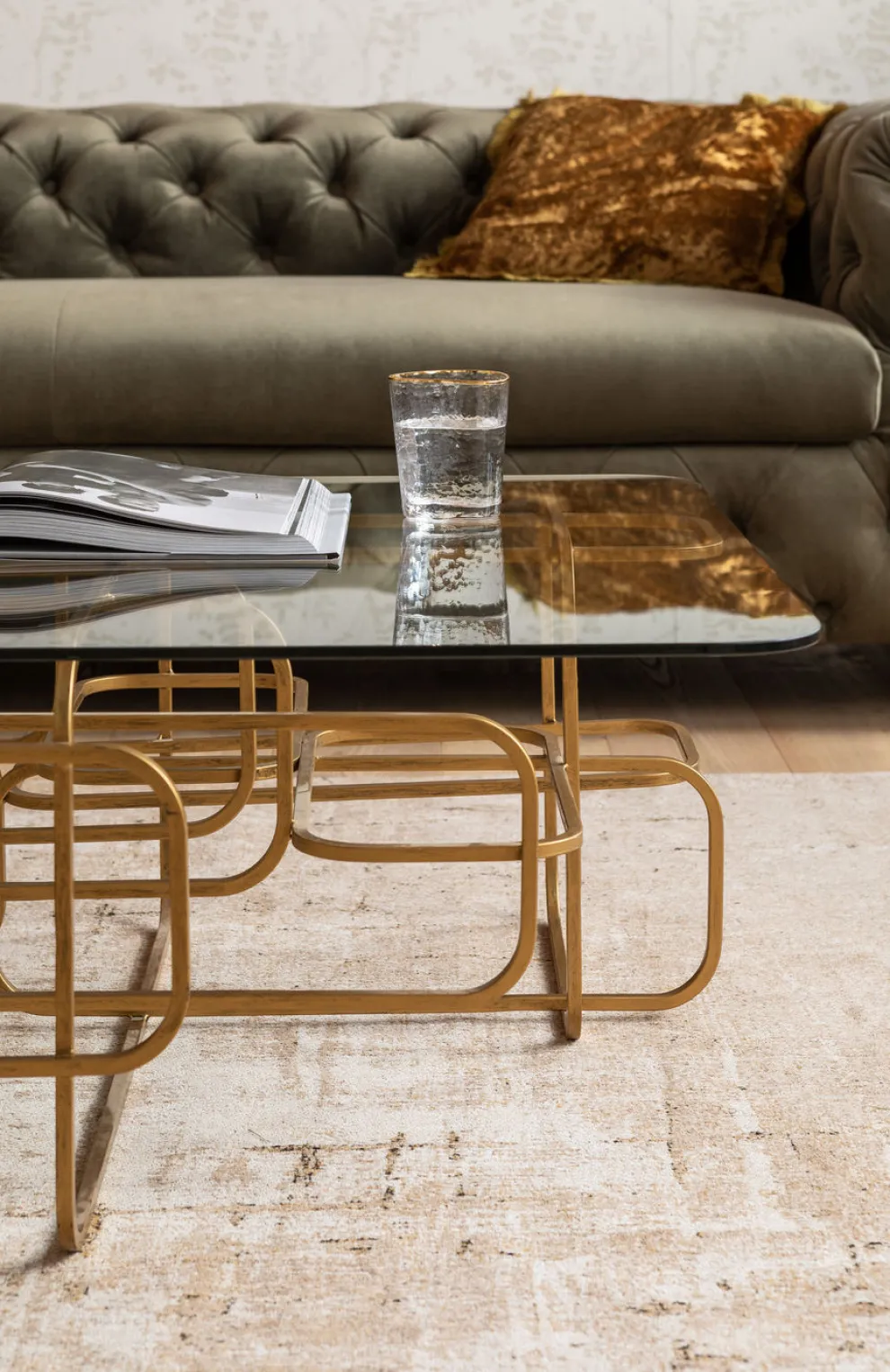 Salontafel Meander Gold 140x80cm