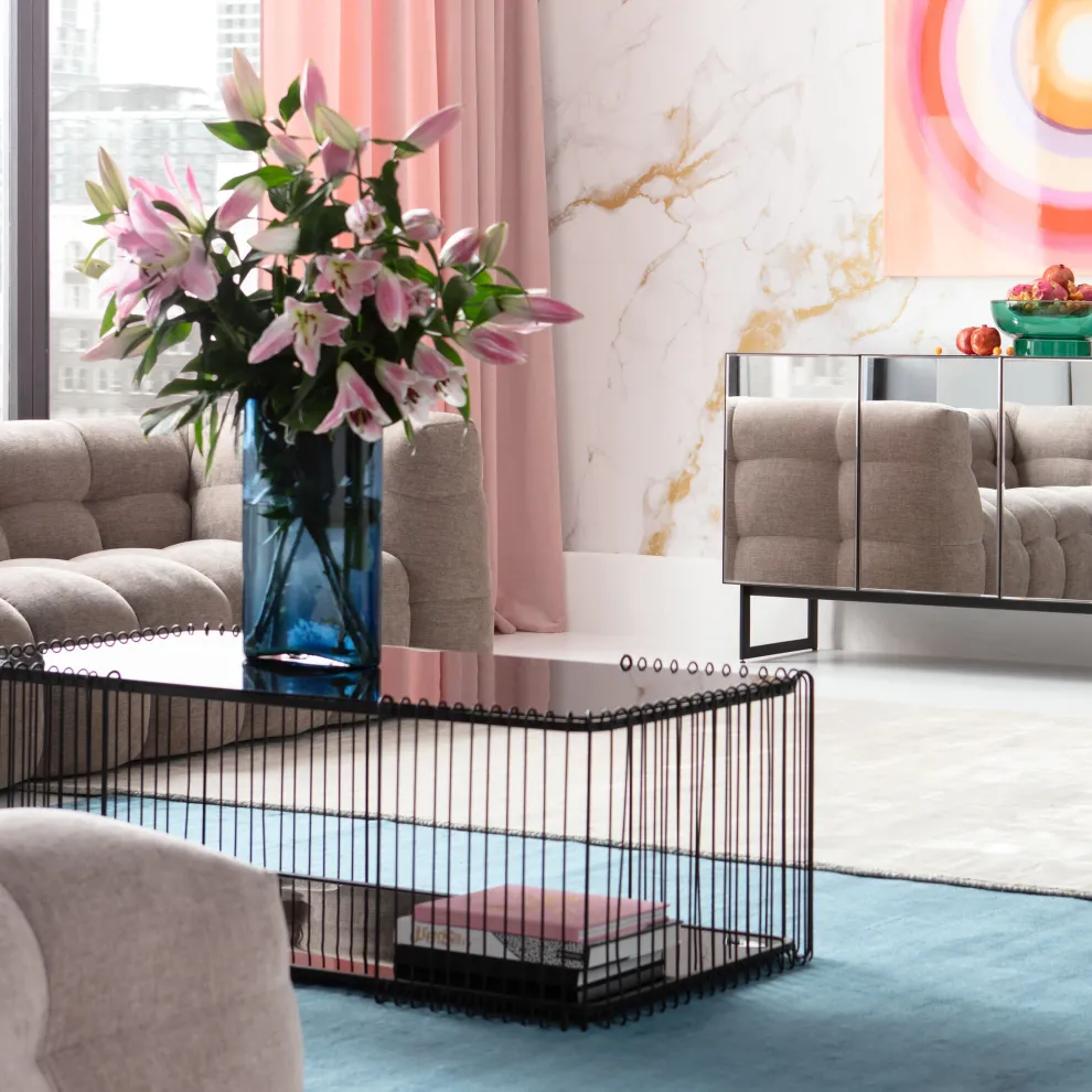 Salontafel Wire Double Black 120x60cm