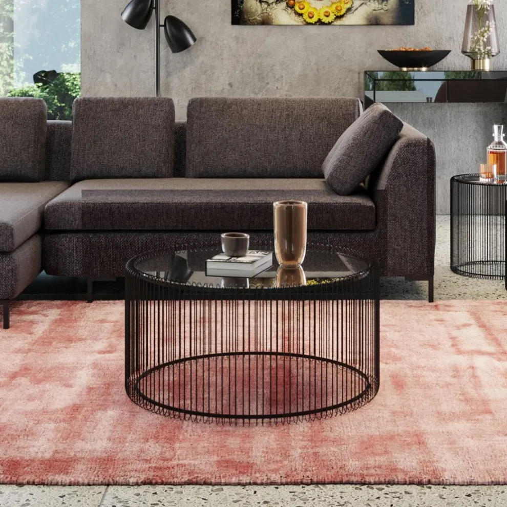 Salontafel Wire Uno Zwart Ø80cm