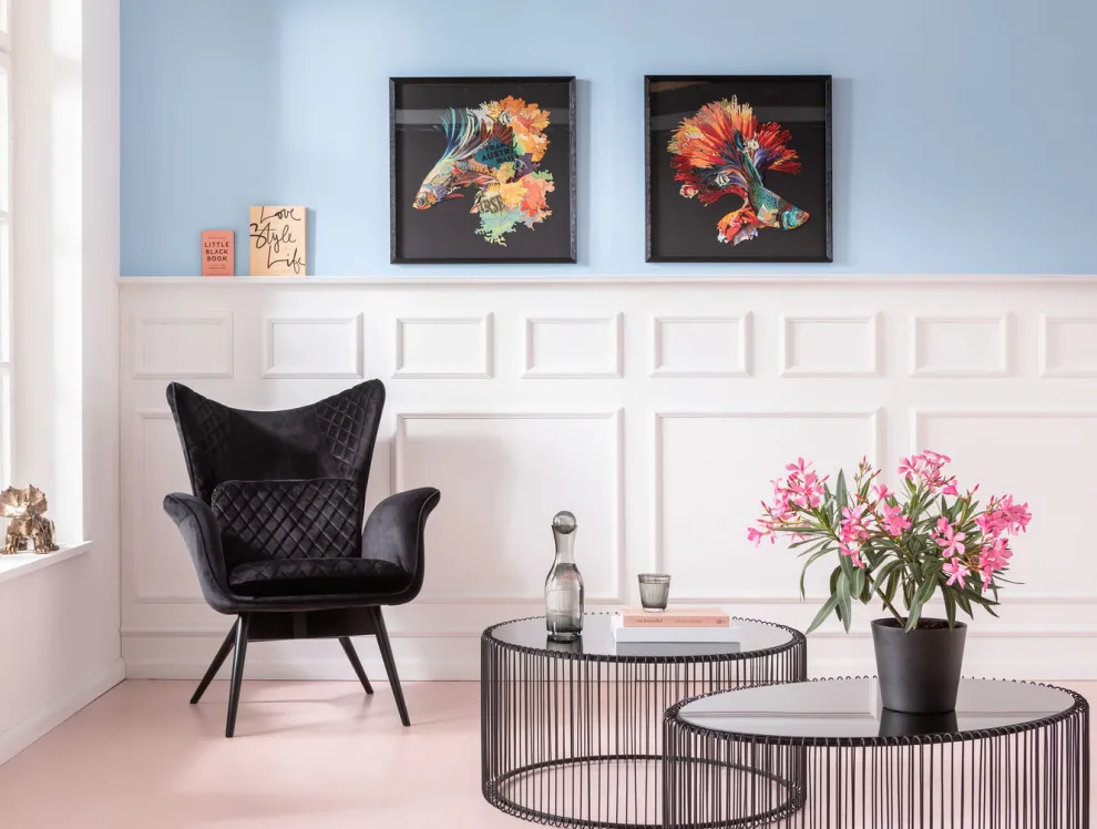 Salontafel Wire Uno Zwart Ø80cm