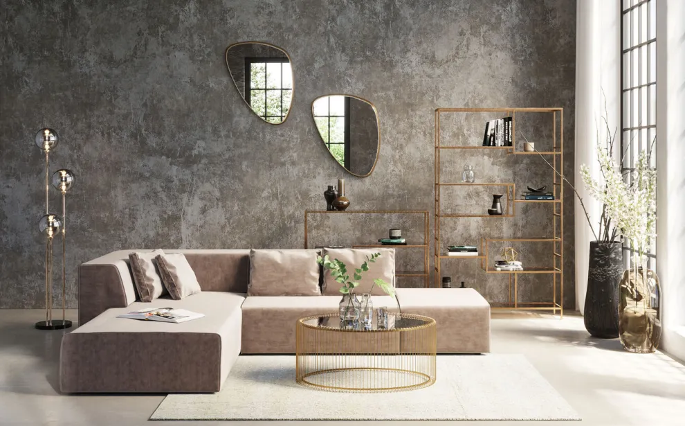 Salontafel Wire Uno Messing 60x90cm