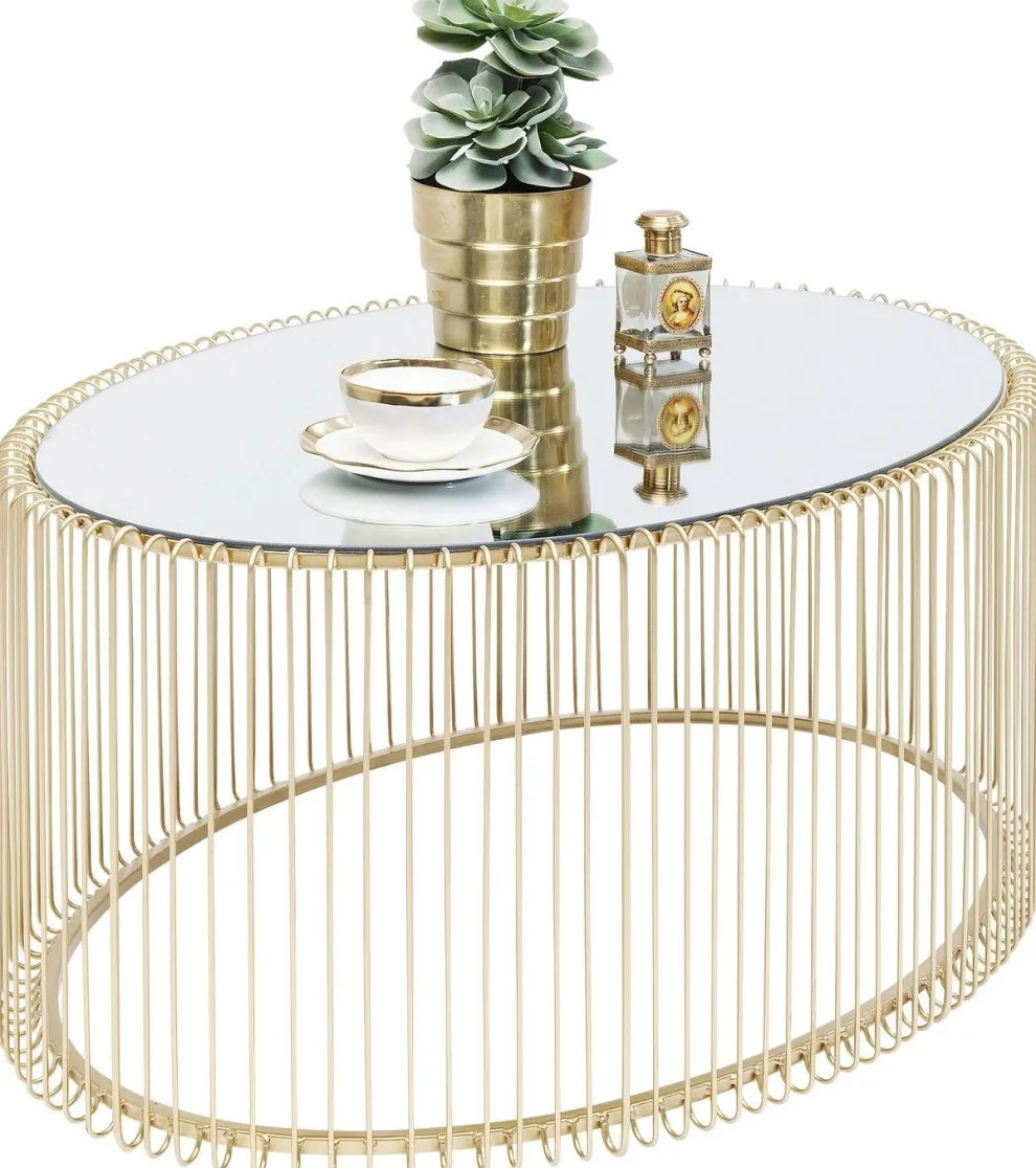 Salontafel Wire Uno Messing 60x90cm