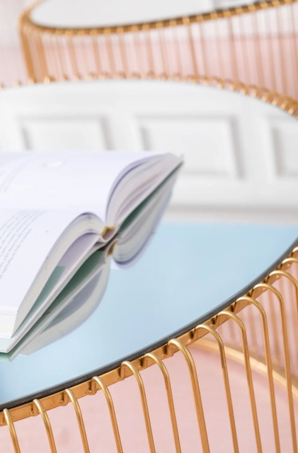 Salontafel Wire Uno Messing 60x90cm