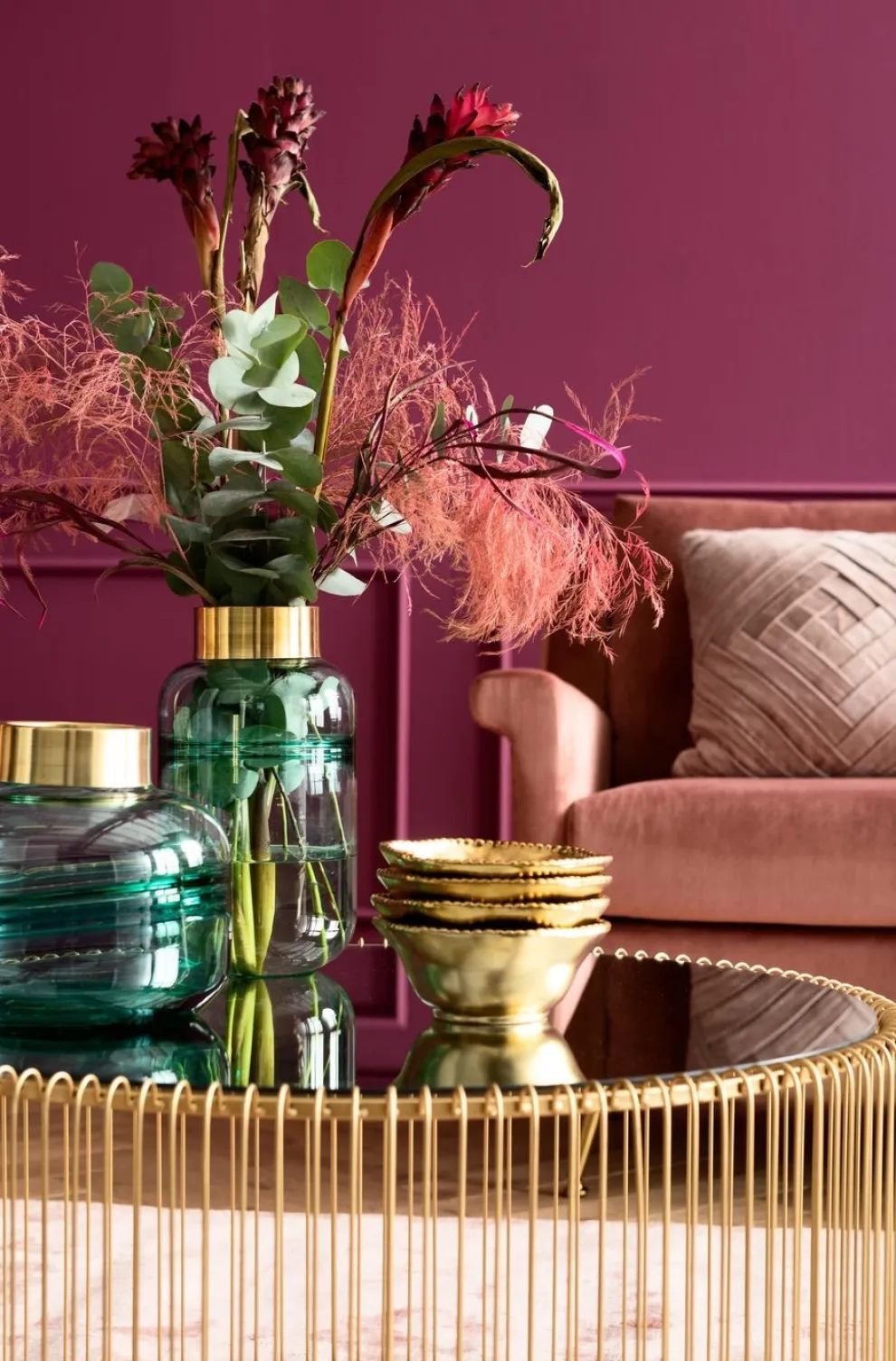 Salontafel Wire Uno Messing Ø80cm