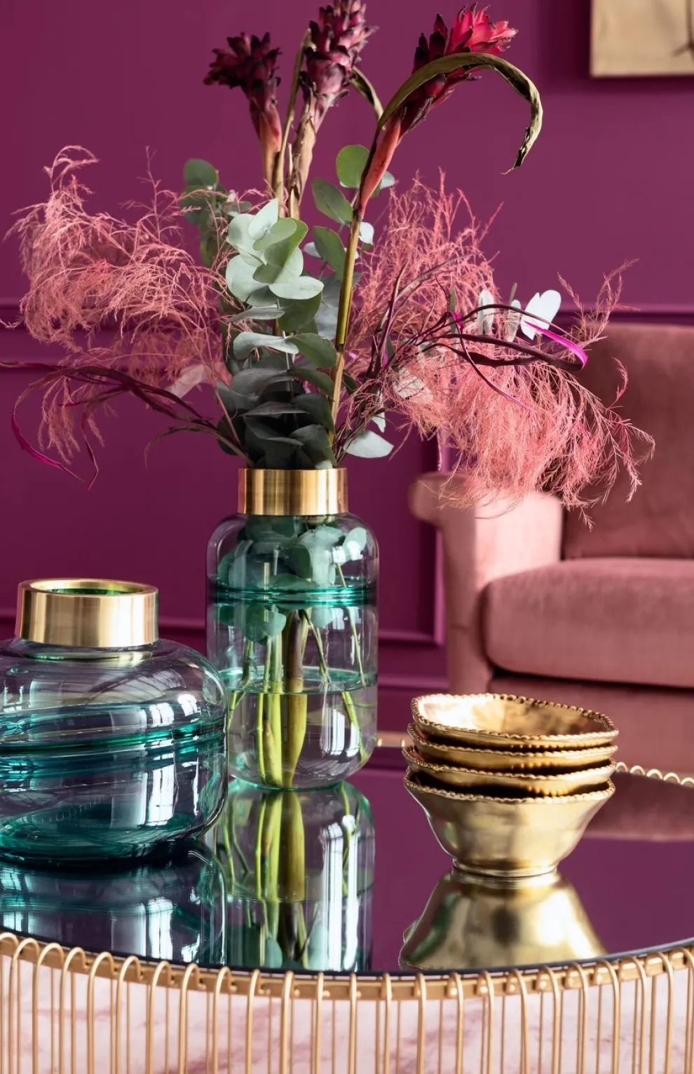 Salontafel Wire Uno Messing Ø80cm