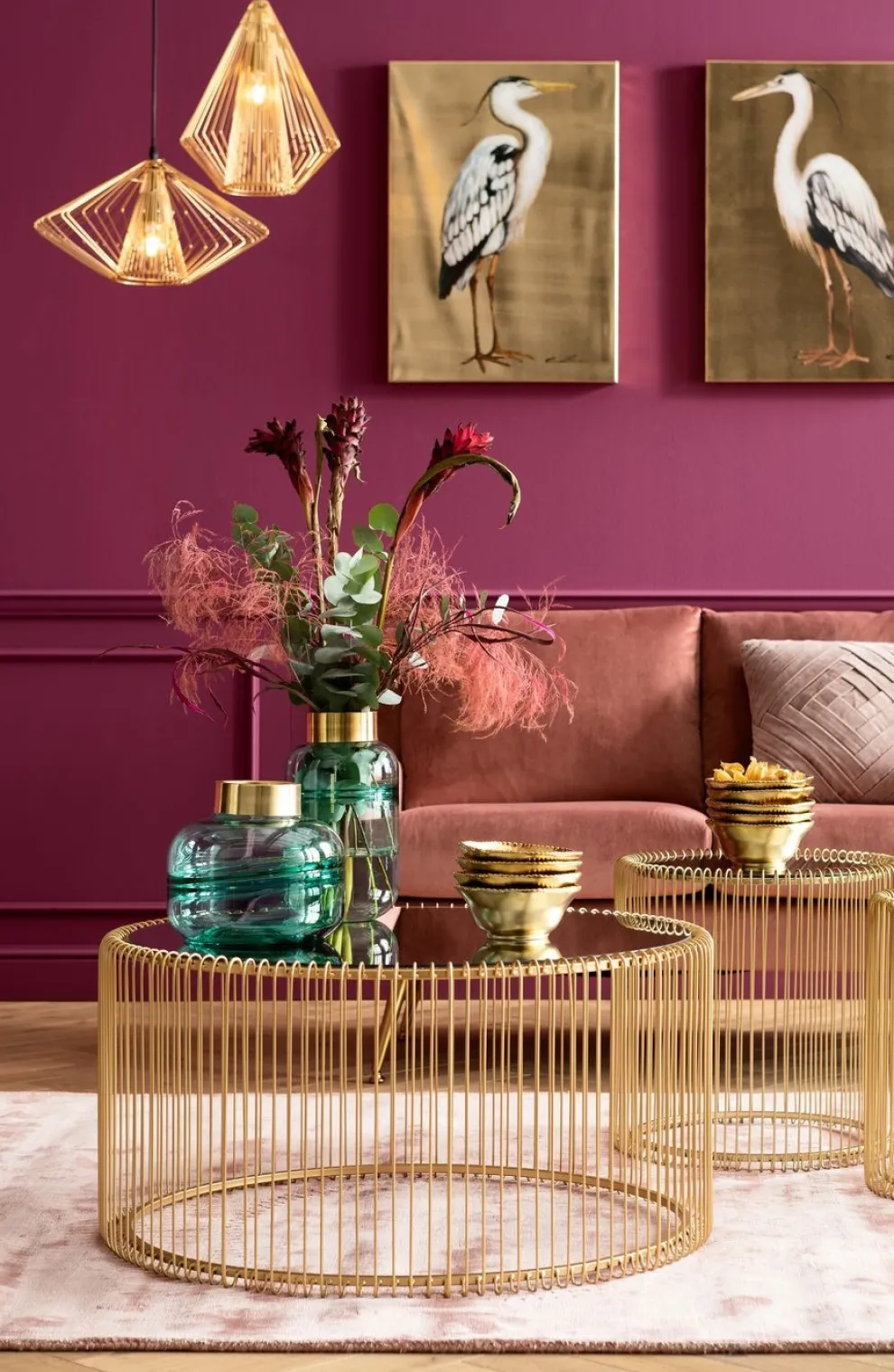 Salontafel Wire Uno Messing Ø80cm