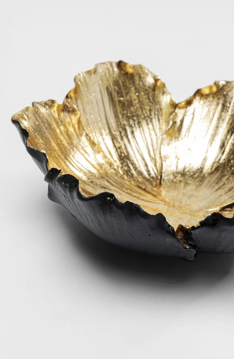 Schaal Flower Bloom Zwart Goud Ø20