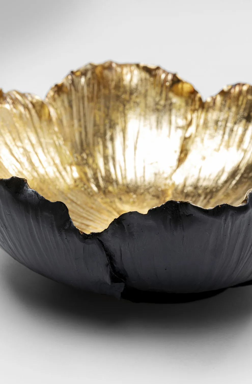 Schaal Flower Bloom Zwart Goud Ø25