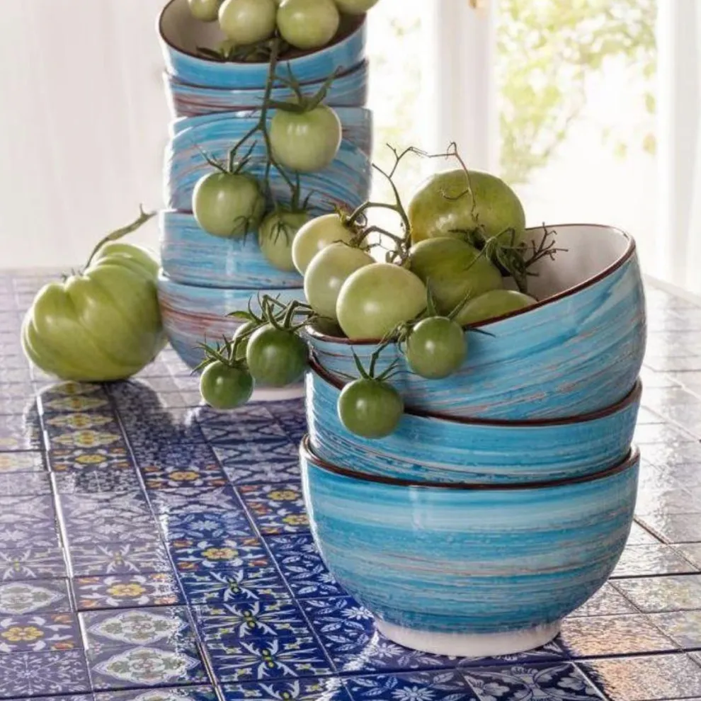 Schaal Swirl Blauw Ø14cm