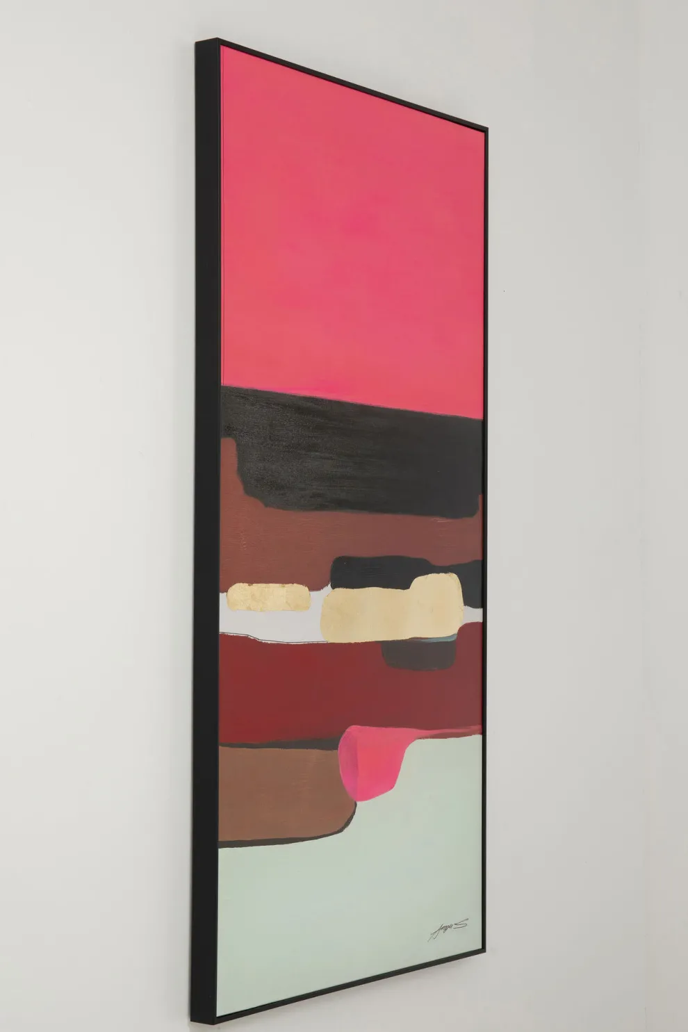 Schilderij Abstract Shapes Pink 73x143cm