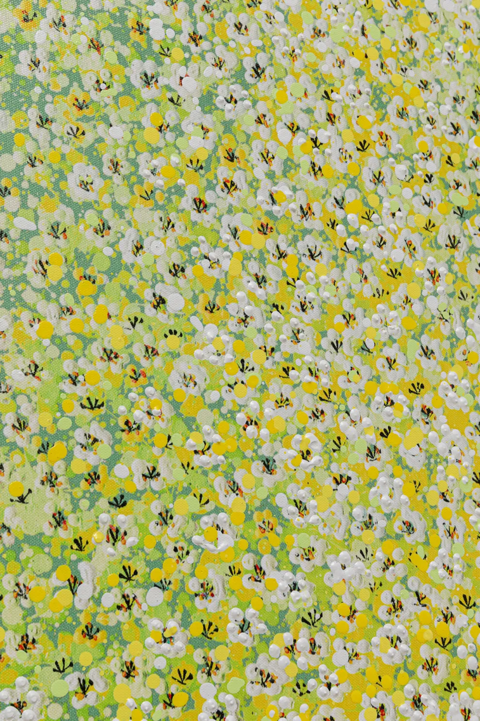 Schilderij Flower Boat Green Yellow 80x100cm