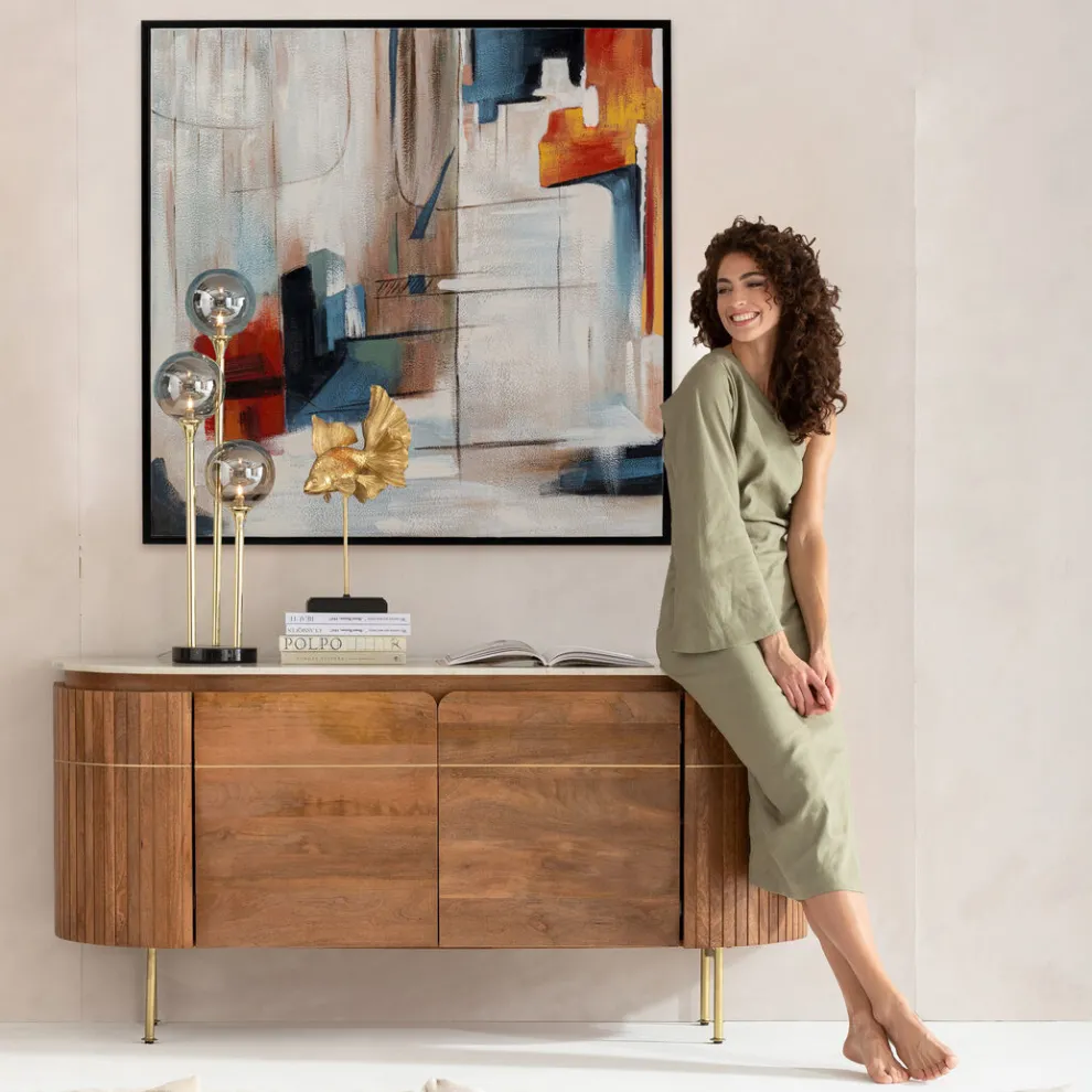 Schilderij Met Lijst Visione Oblinquo 100x100cm