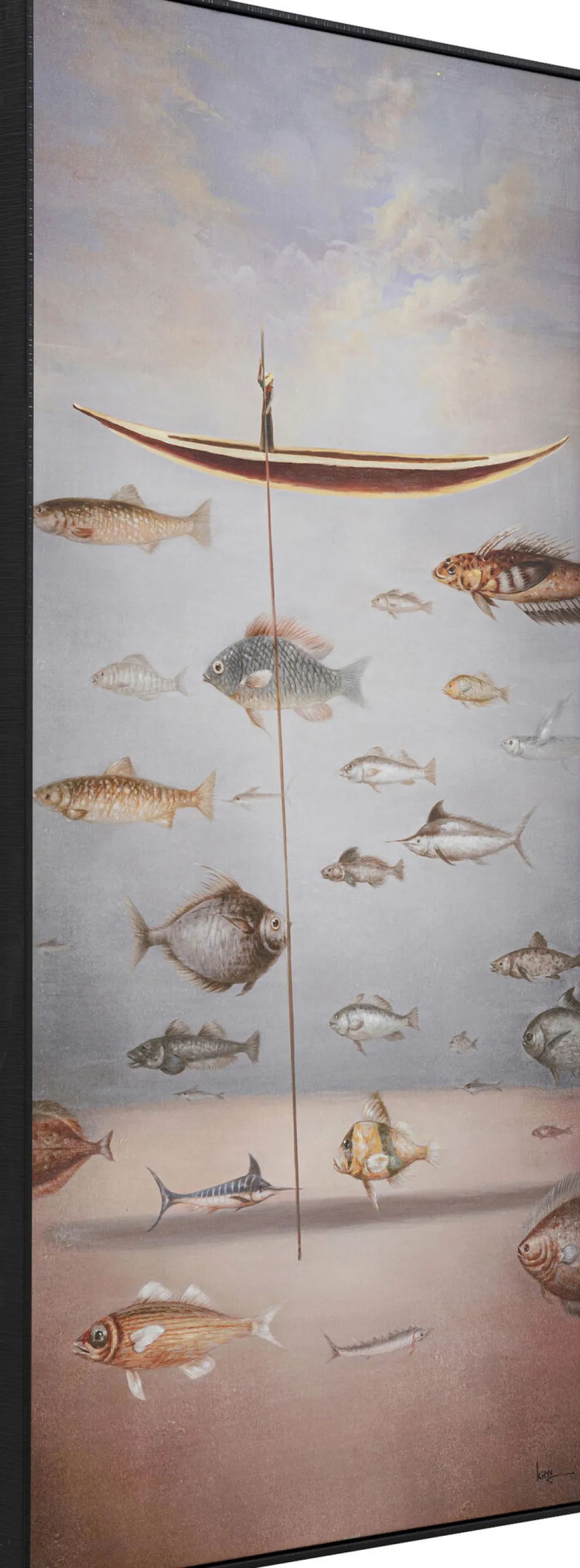 Schilderij Met Lijst Cloud Fisherman Boat 60x120cm