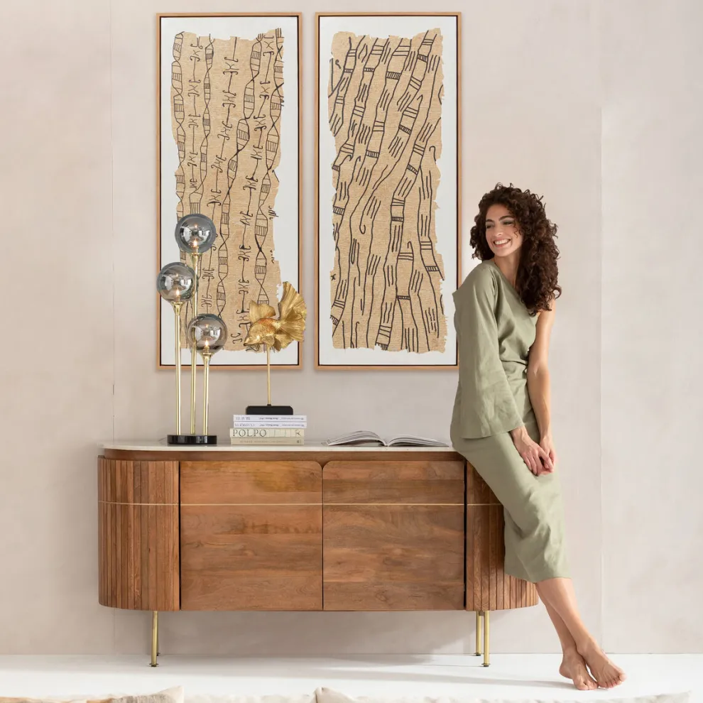 Schilderij Native Spirals 50x150cm