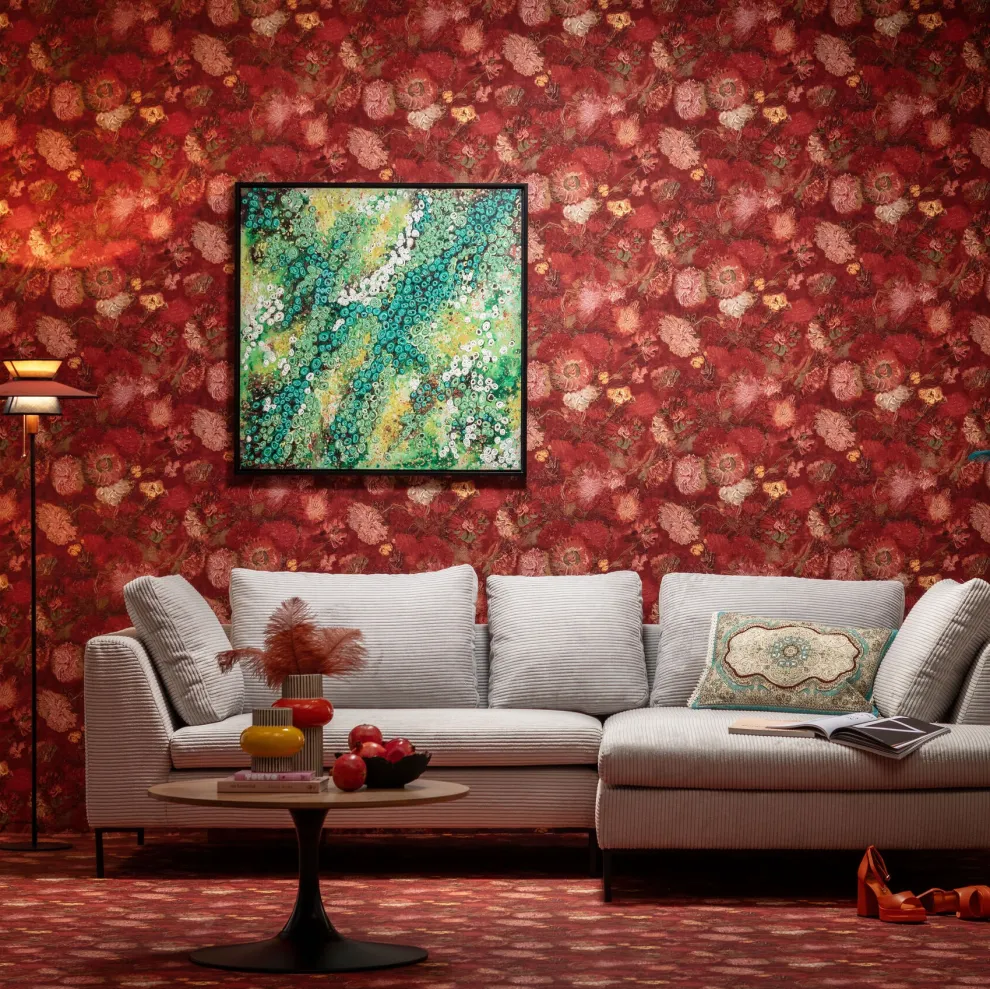 Schilderij Top View Green 100x100cm