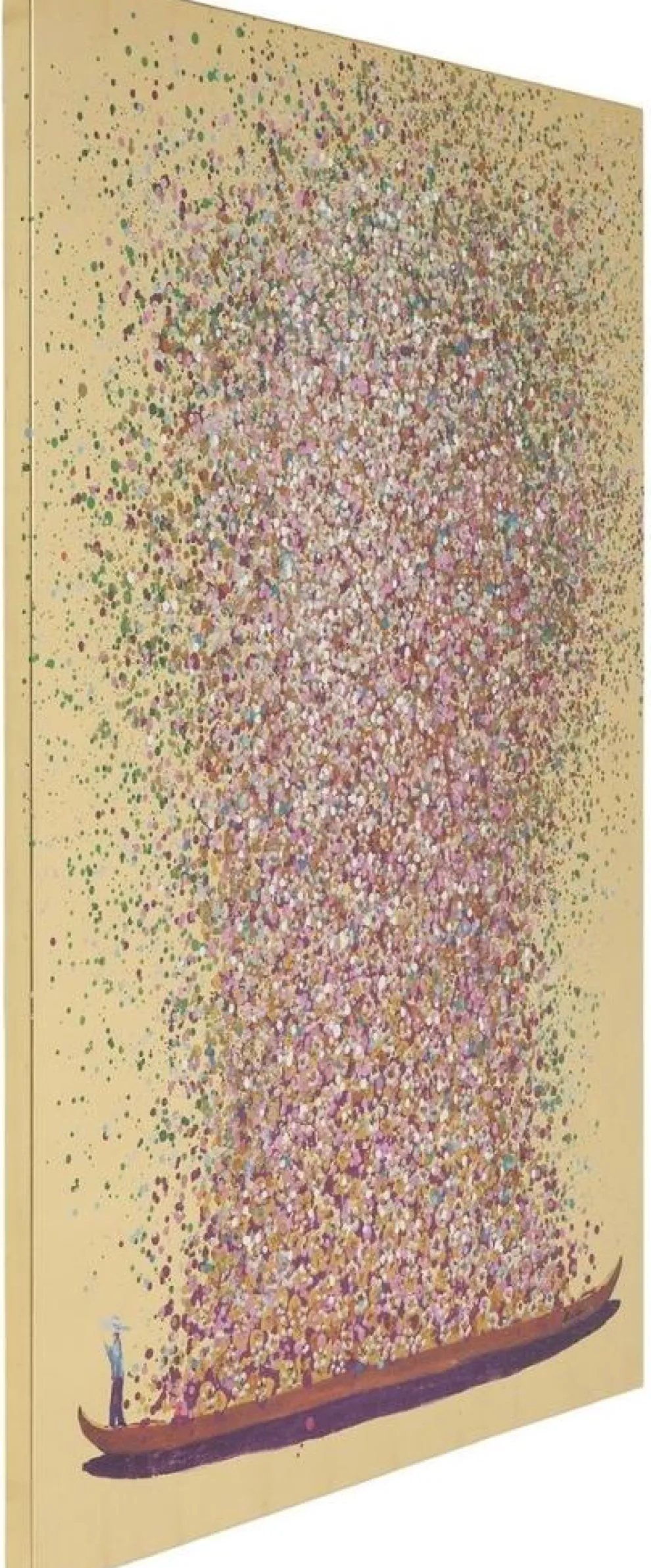 Schilderij Touched Flower Boat Goud-Roze 100x80cm