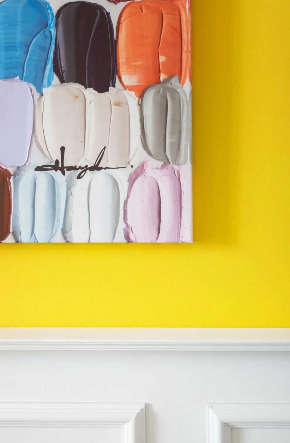 Schilderij Touched Colorful Dots 140x200cm