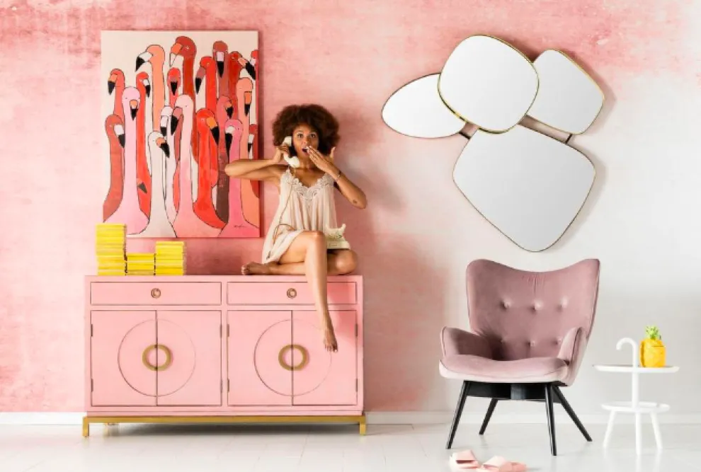 Schilderij Touched Flamingo Meeting 120x90cm