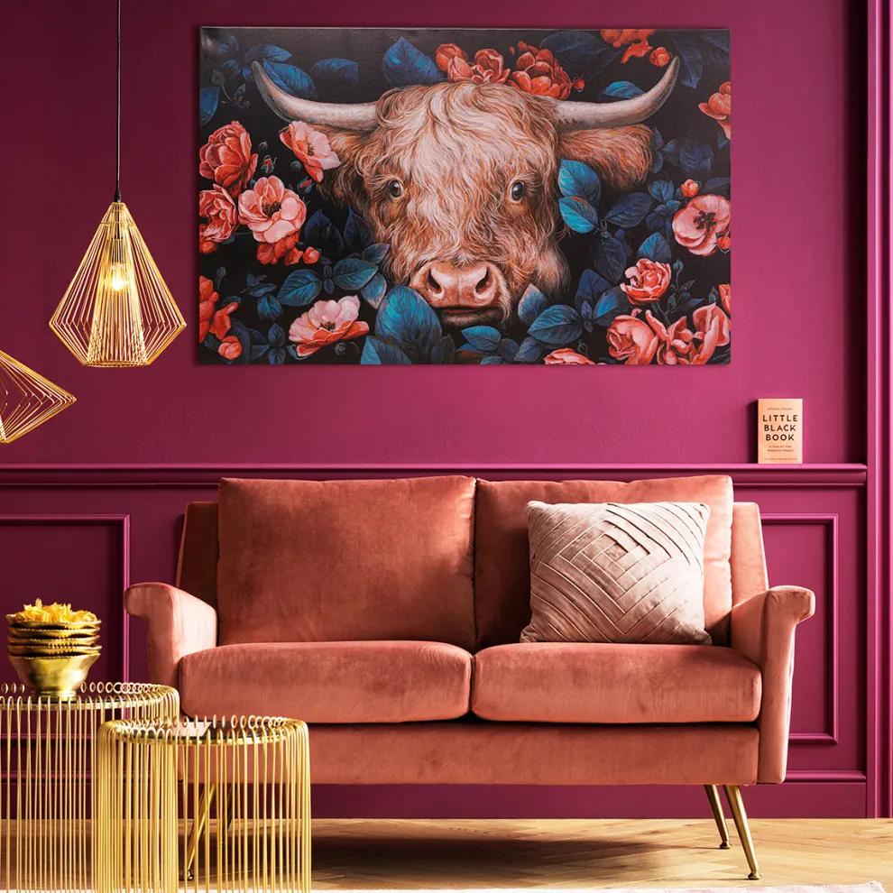 Schilderij Yak In Flower 140x90cm