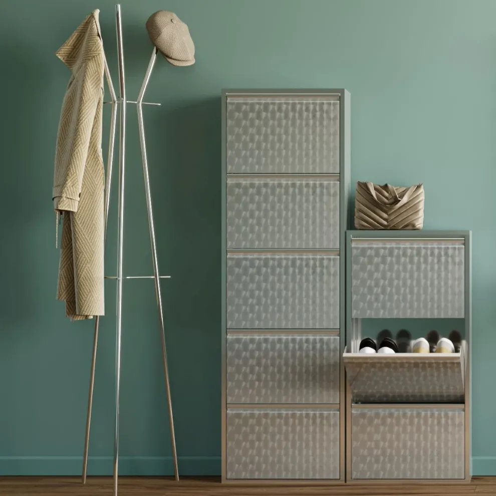 Schoenenkast Caruso 3 Silver Brushed (MO)