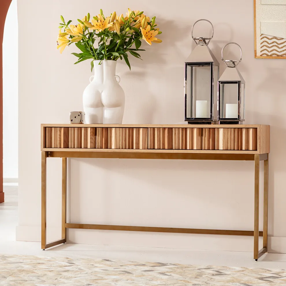 Sidetable Concertina Nature 136x40cm