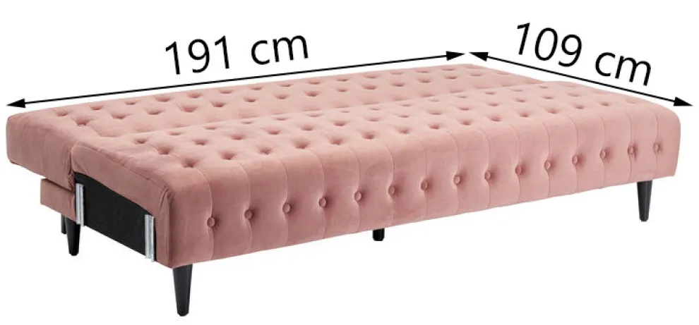 Slaapbank Milchbar Roze 219cm