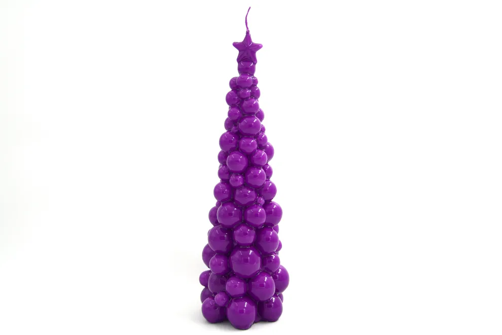 SMAQQ A Bubbly Xmas Candle Tree 30CM Perfect Purple