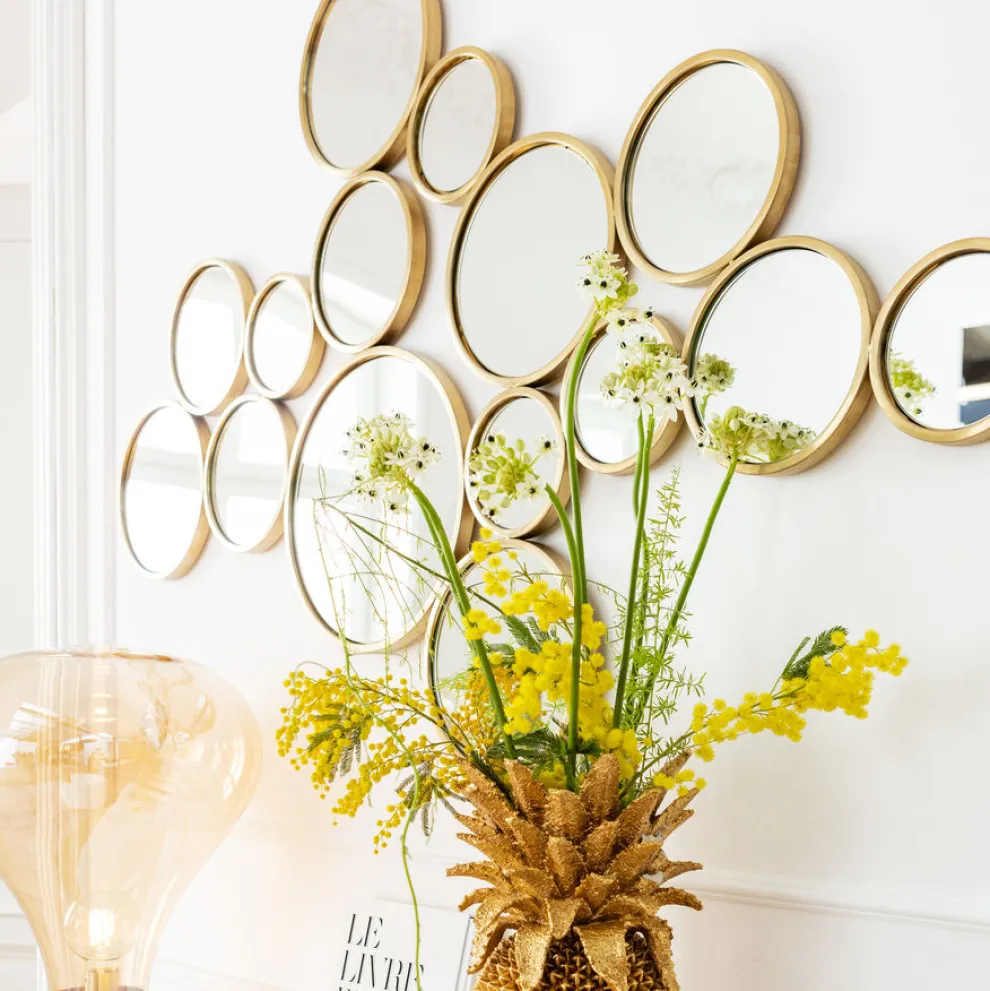 Spiegel Bubbles Messing 138x93cm