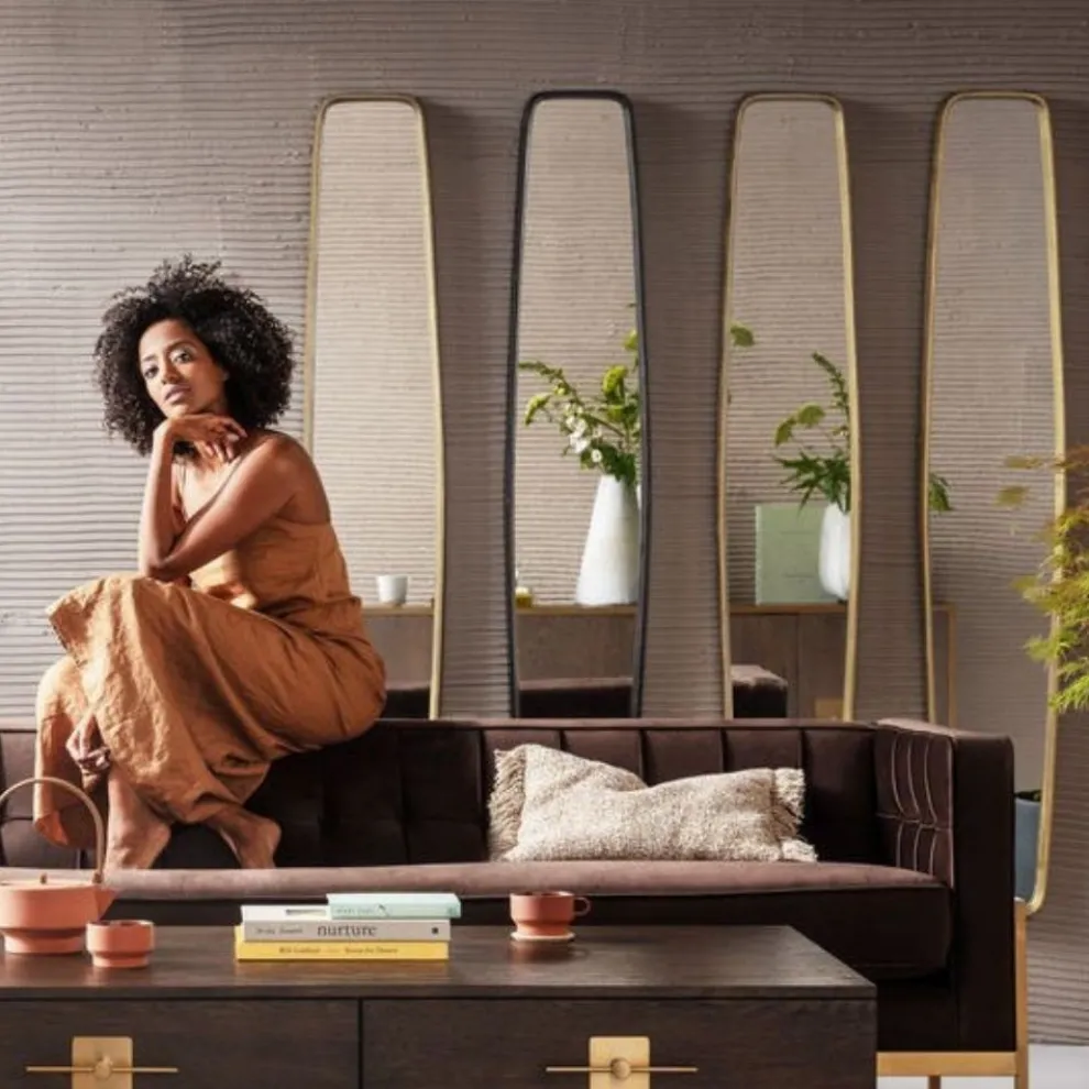 Spiegel Clip Messing 32x117cm