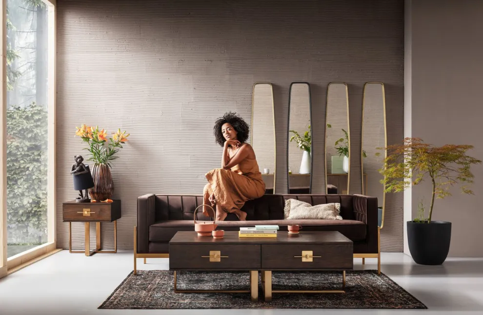 Spiegel Clip Messing 32x117cm