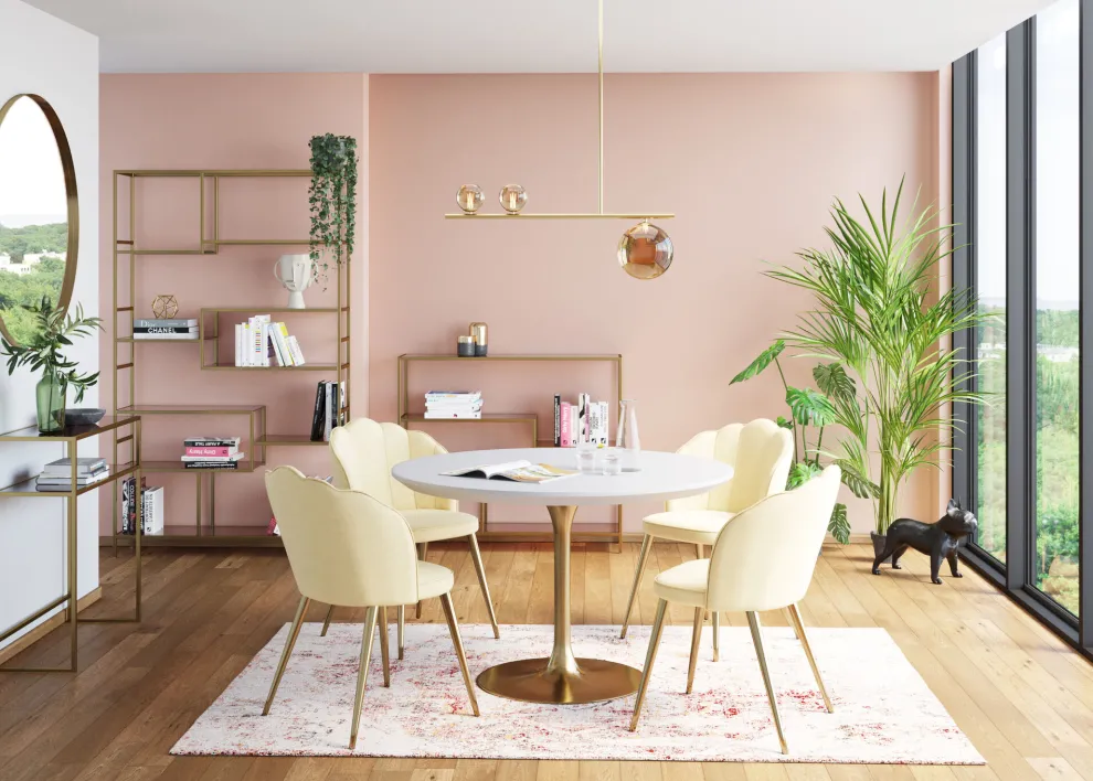 Spiegel Curve MO Messing Ø100cm