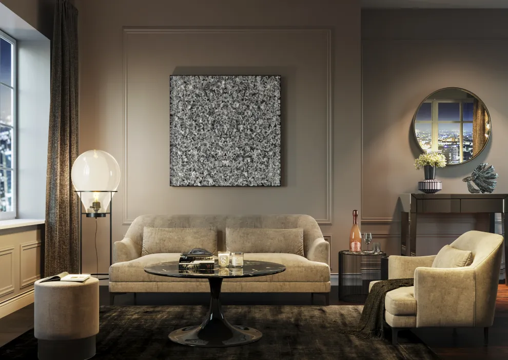 Spiegel Curve Rond Roestvrij Staal Ø100cm